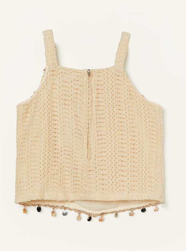 PEPPERMINT Girls Embroidered Top with Skirt Set