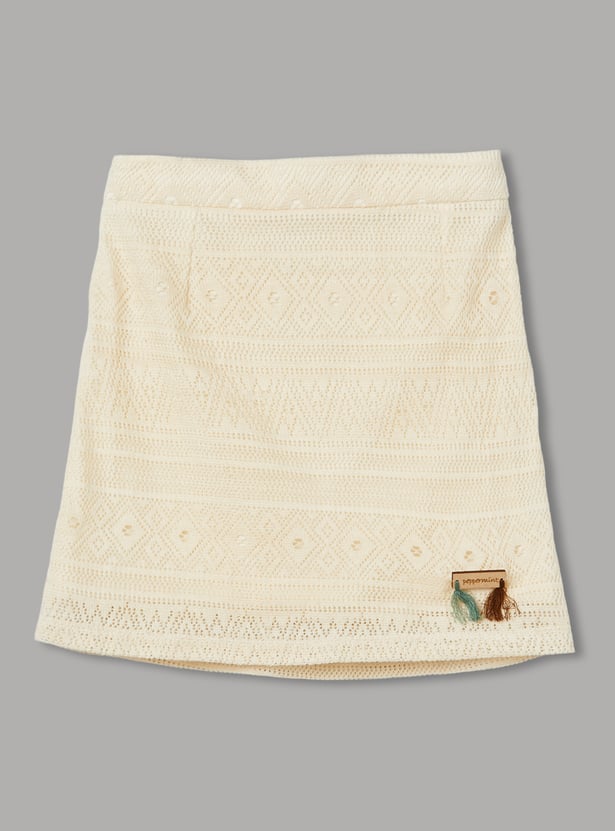 PEPPERMINT Girls Embroidered Top with Skirt and Camisole