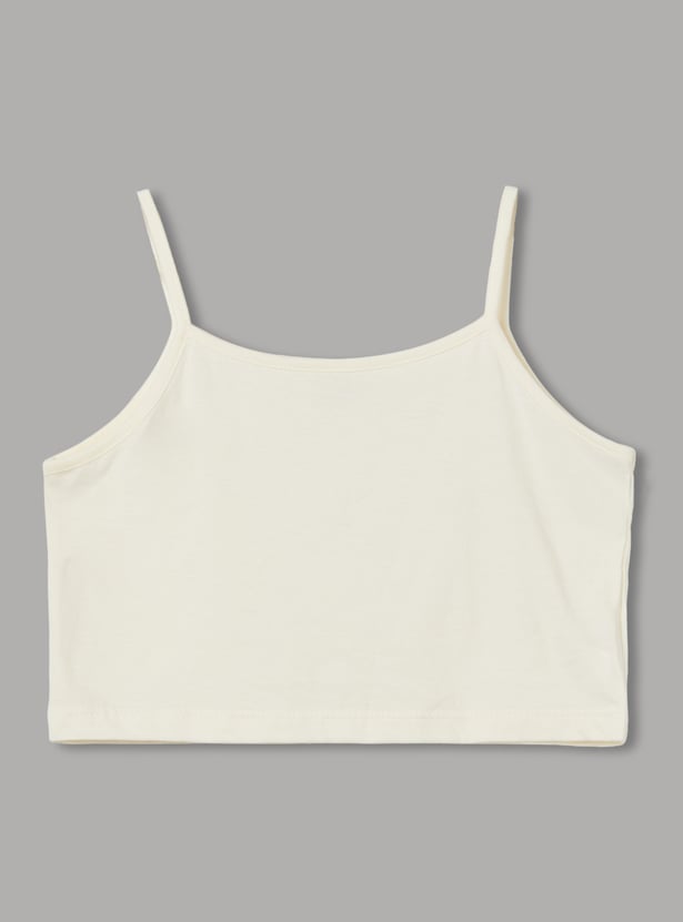 PEPPERMINT Girls Embroidered Top with Skirt and Camisole