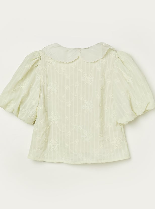PEPPERMINT Girls Embroidered Top