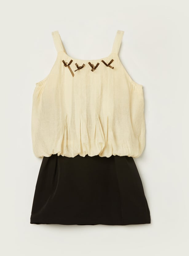 PEPPERMINT Girls Embellished Top with Skirt Set