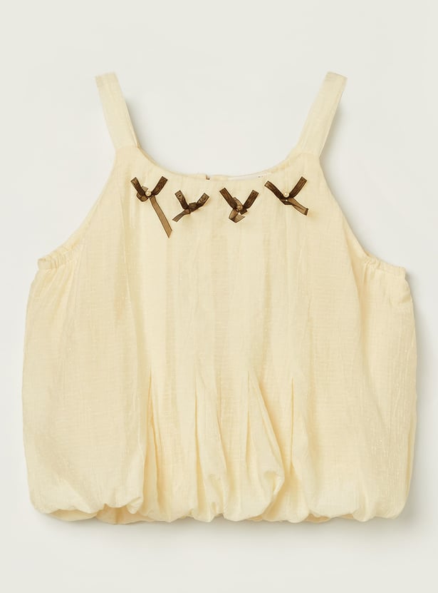 PEPPERMINT Girls Embellished Top with Skirt Set