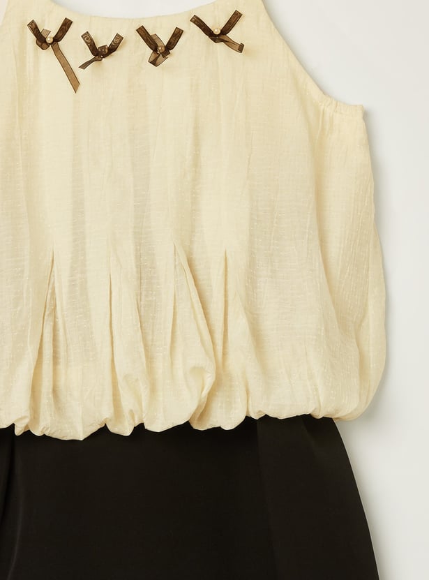PEPPERMINT Girls Embellished Top with Skirt Set