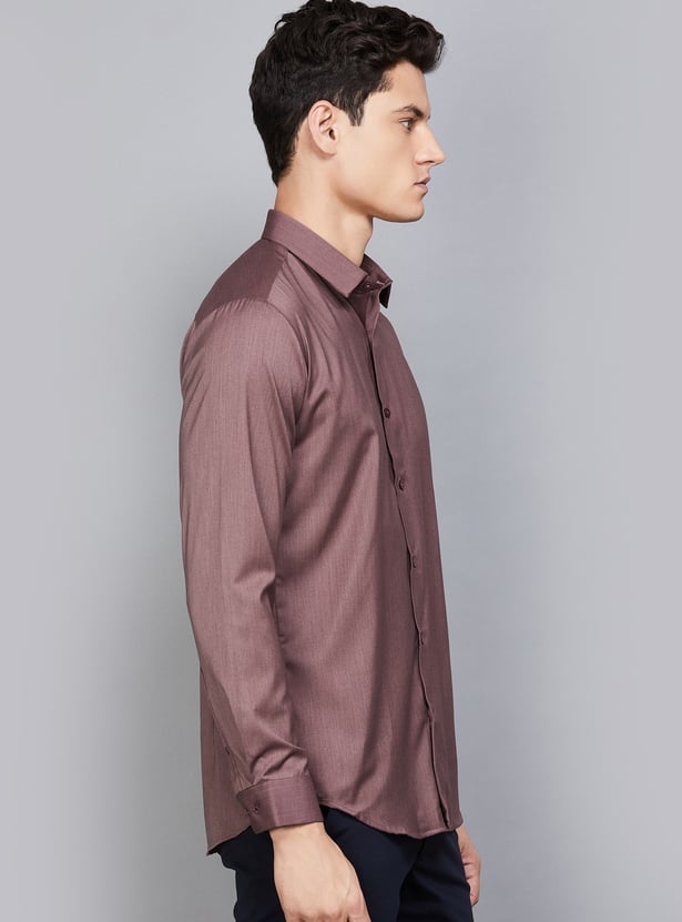 V DOT Solid Slim Fit Shirt