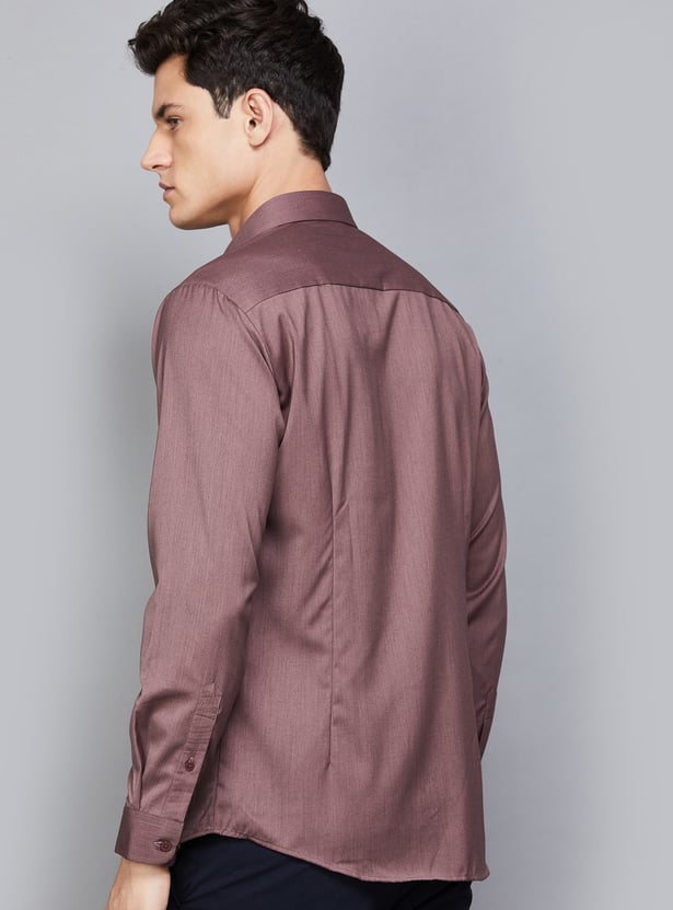 V DOT Solid Slim Fit Shirt