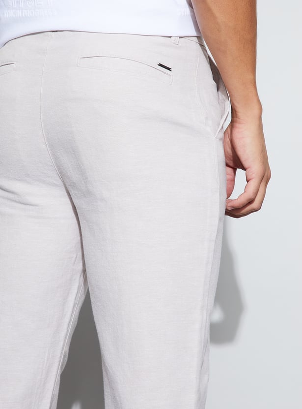 CODE Solid Regular Fit Trousers