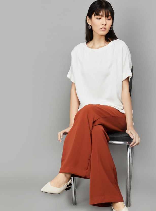 VAN HEUSEN Solid Extended Sleeve Top