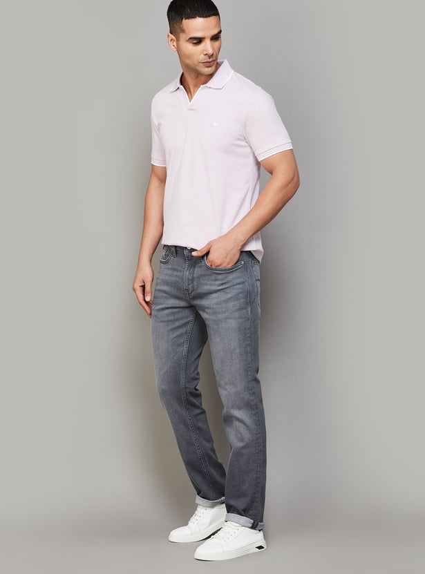 FLYING MACHINE Washed Slim Straight Jeans
