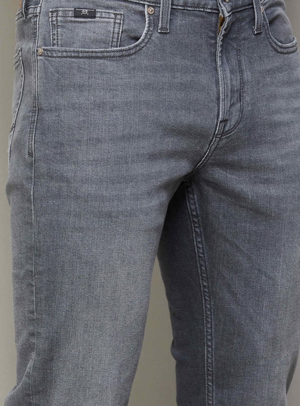 FLYING MACHINE Washed Slim Straight Jeans