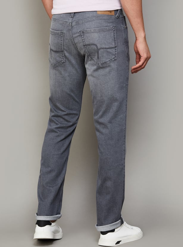 FLYING MACHINE Washed Slim Straight Jeans