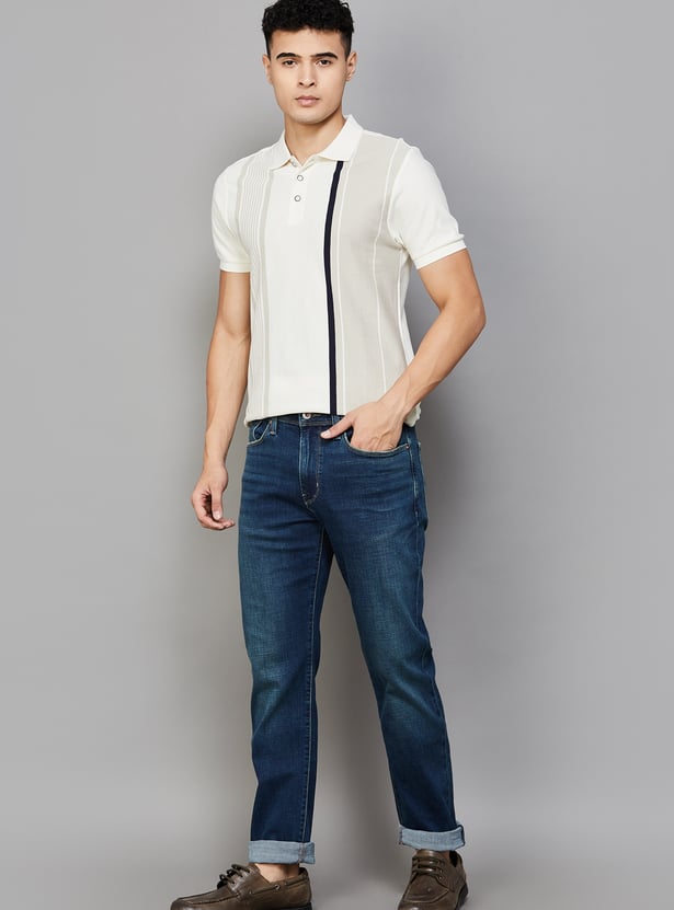 FLYING MACHINE Washed Slim Straight Jeans