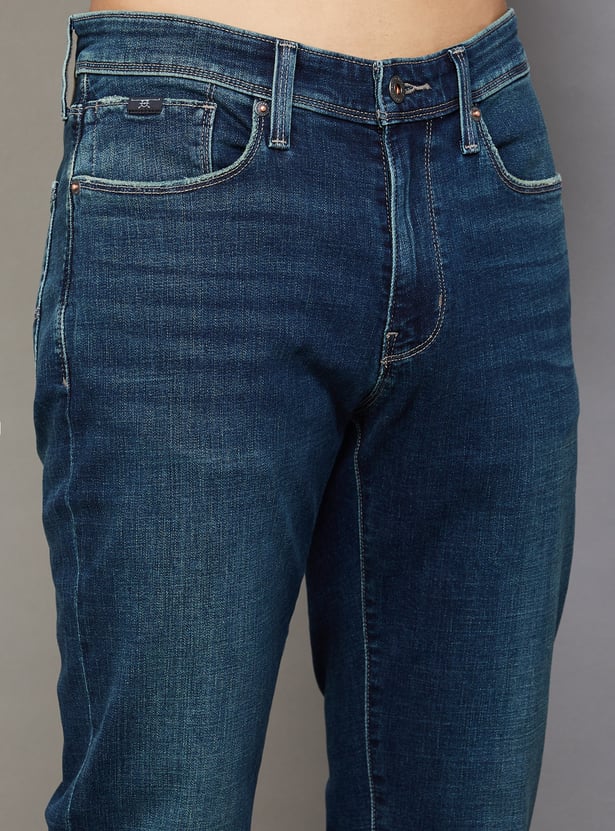 FLYING MACHINE Washed Slim Straight Jeans