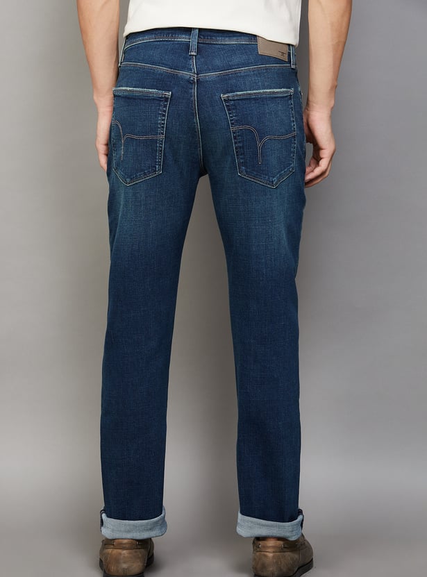 FLYING MACHINE Washed Slim Straight Jeans