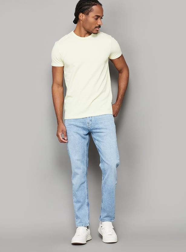 FLYING MACHINE Lightwashed Slash Jeans (Slim Tapered)