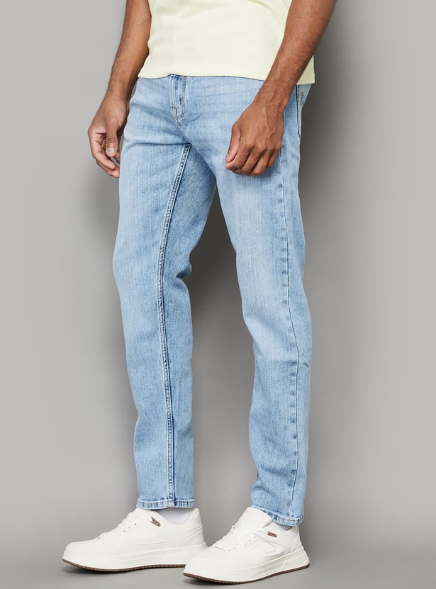 FLYING MACHINE Lightwashed Slash Jeans (Slim Tapered)