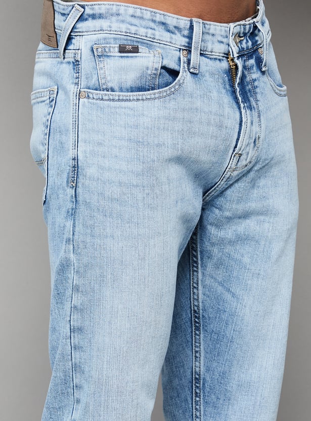 FLYING MACHINE Lightwashed Slash Jeans (Slim Tapered)
