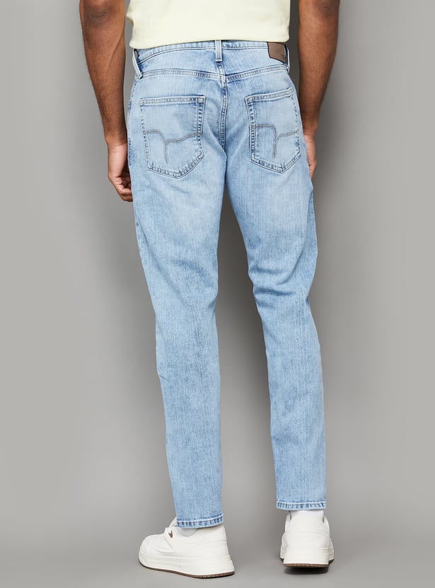 FLYING MACHINE Lightwashed Slash Jeans (Slim Tapered)
