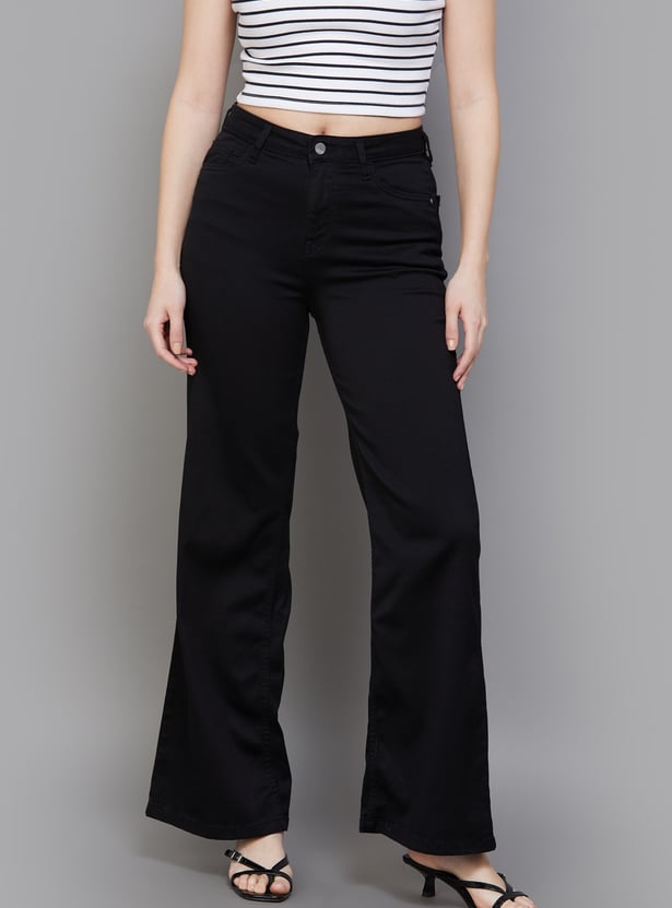 KRAUS Solid Wide Leg Jeans