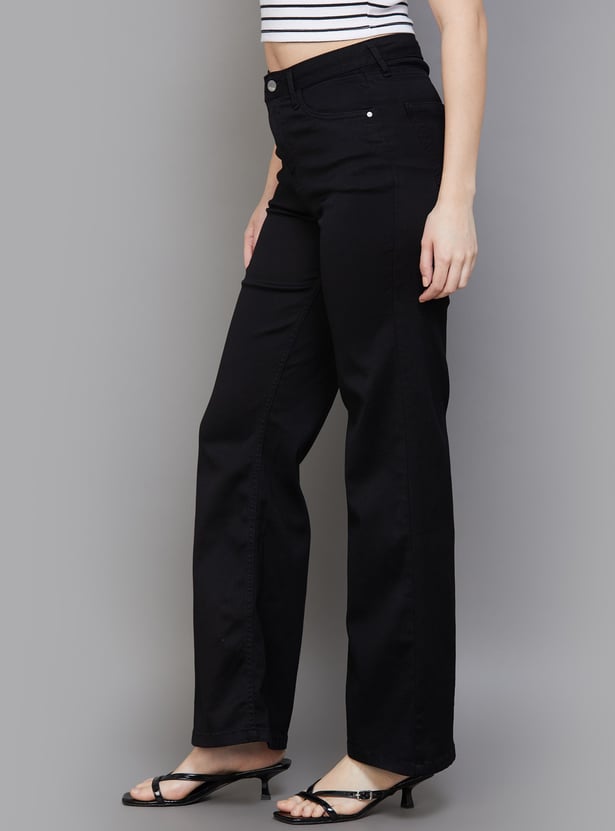 KRAUS Solid Wide Leg Jeans