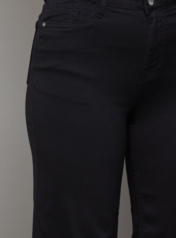 KRAUS Solid Wide Leg Jeans