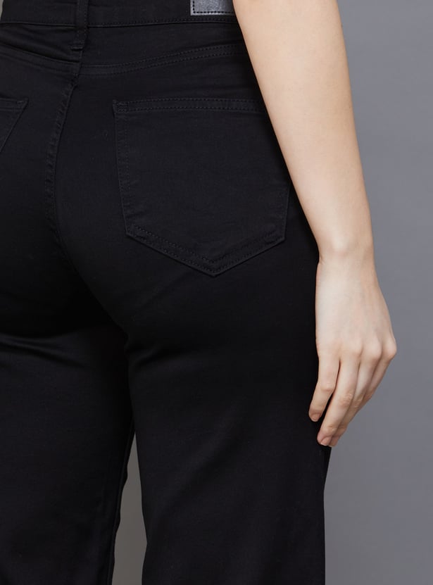 KRAUS Solid Wide Leg Jeans