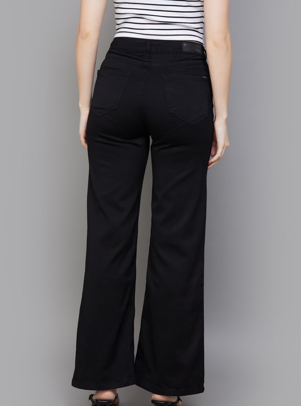 KRAUS Solid Wide Leg Jeans