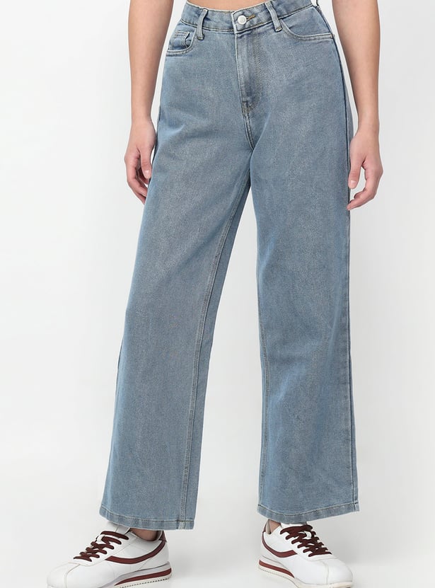 KRAUS Solid Wide Leg Jeans