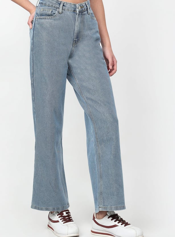 KRAUS Solid Wide Leg Jeans