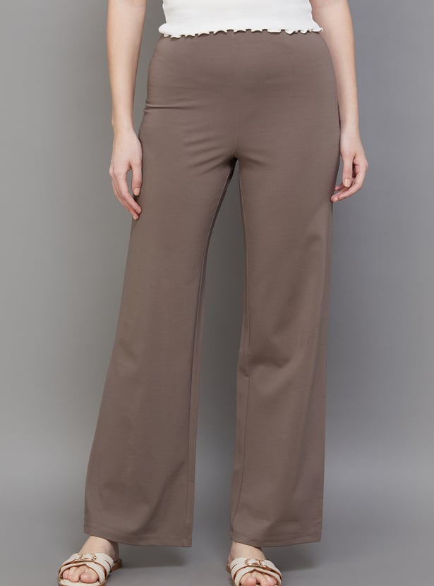 KRAUS Solid Wide Leg Trousers