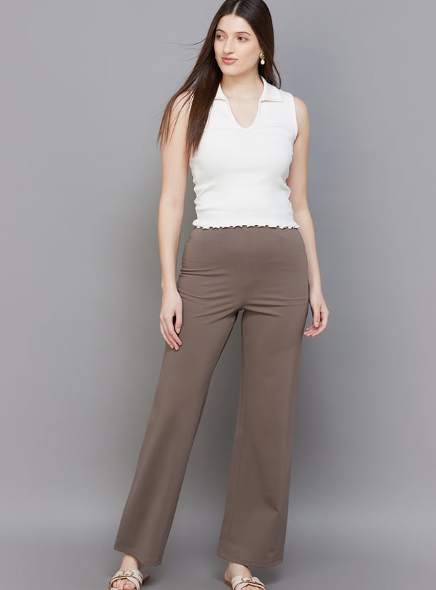 KRAUS Solid Wide Leg Trousers