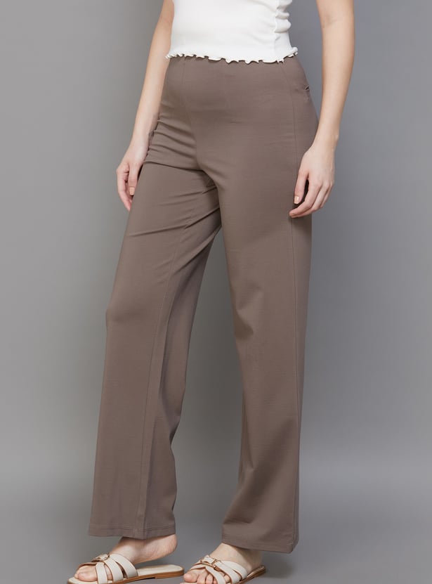 KRAUS Solid Wide Leg Trousers