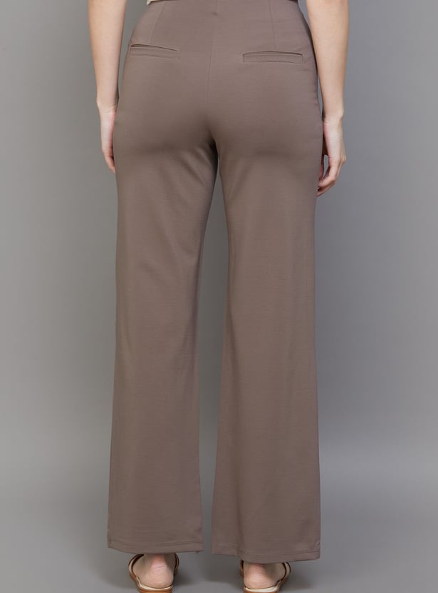 KRAUS Solid Wide Leg Trousers