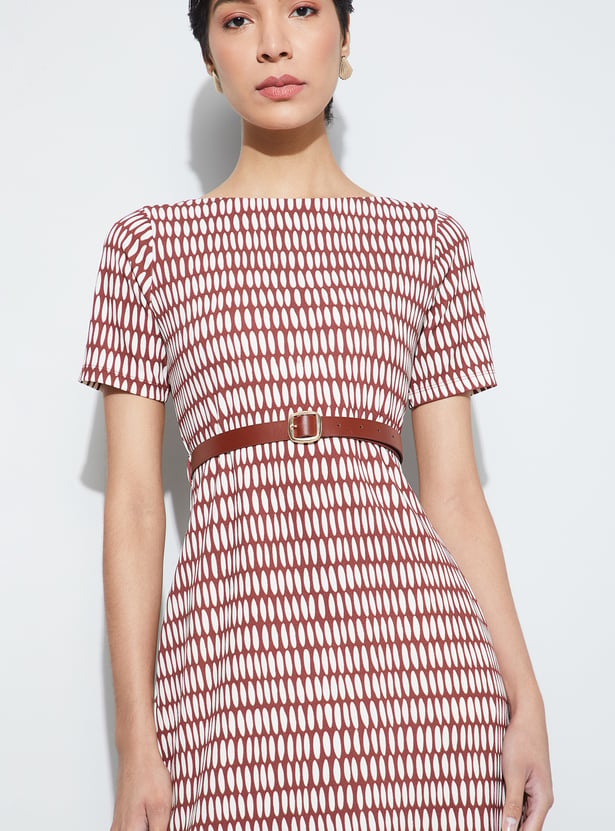 CODE CLASSIC Patterned Zipped Sheath Dress