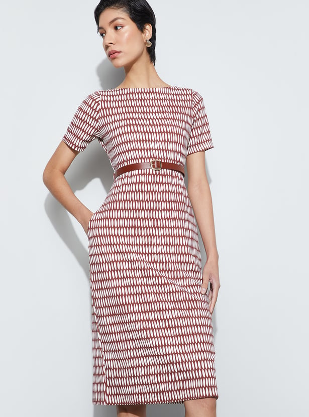 CODE CLASSIC Patterned Zipped Sheath Dress