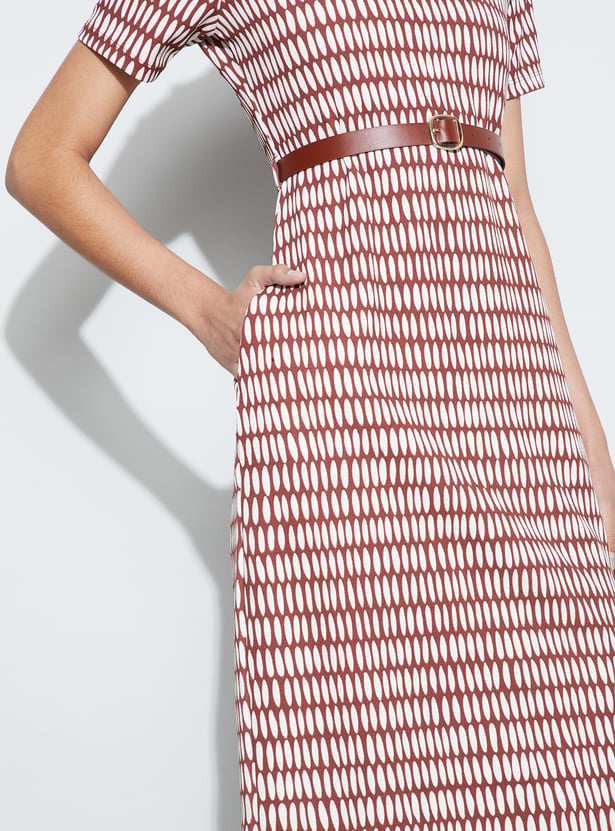 CODE CLASSIC Patterned Zipped Sheath Dress