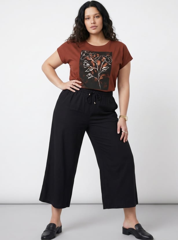 NEXUS Solid Wide-Leg Trousers