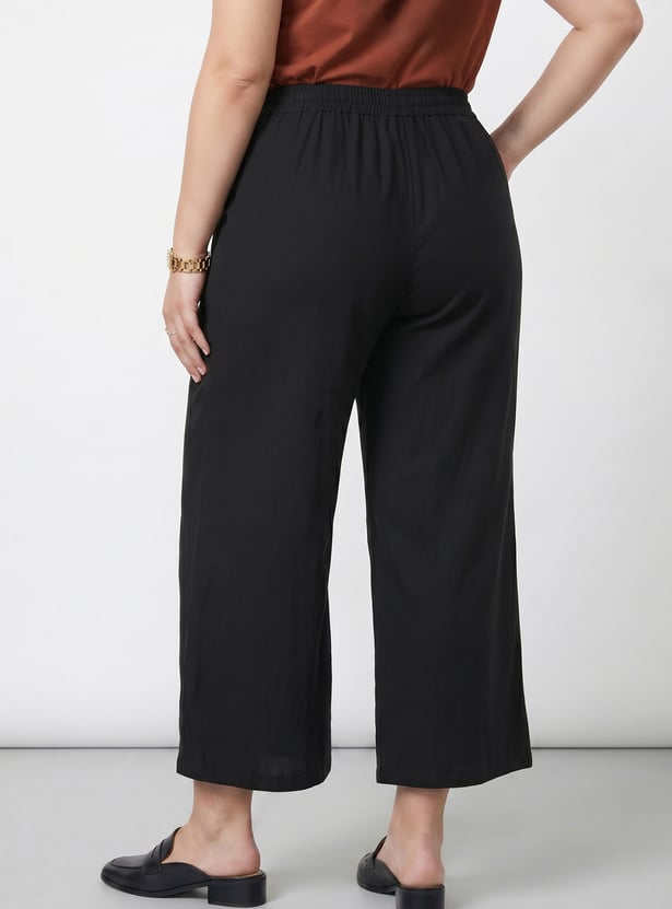 NEXUS Solid Wide-Leg Trousers