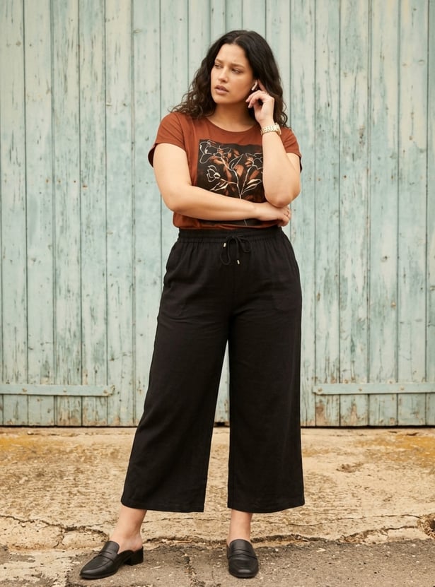 NEXUS Solid Wide-Leg Trousers