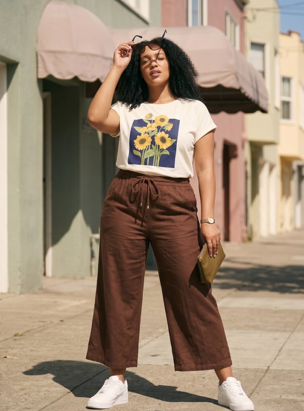 NEXUS Solid Wide-Leg Trousers