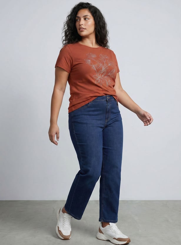 NEXUS Floral Embroidered T-shirt