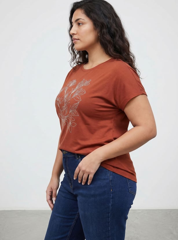 NEXUS Floral Embroidered T-shirt