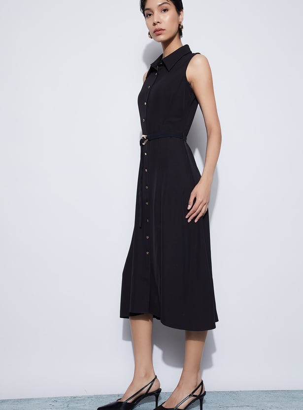 CODE Solid Shirt Dress