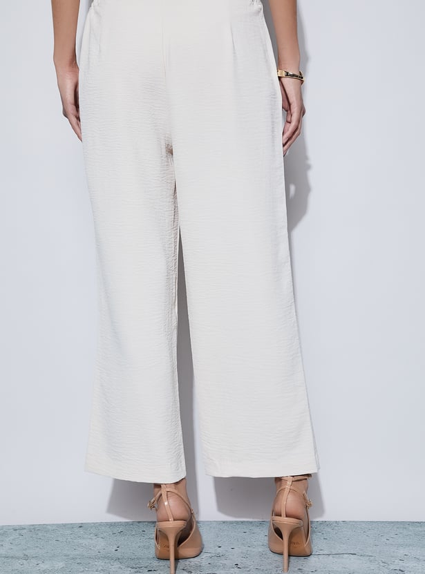 CODE Pleated Wide-Leg Trousers