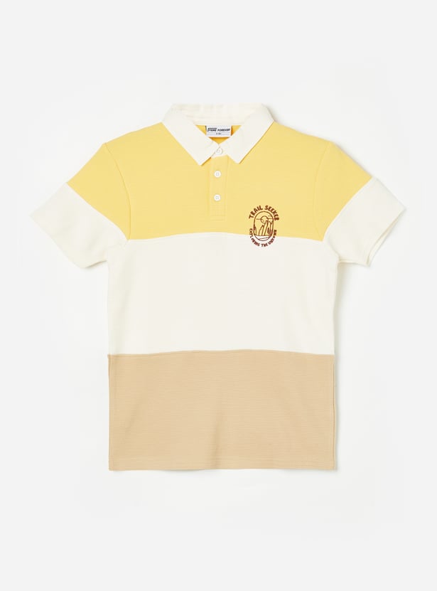 FAME FOREVER Boys Colourblock Polo T-shirt