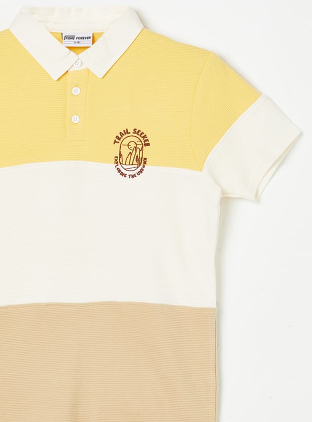 FAME FOREVER Boys Colourblock Polo T-shirt