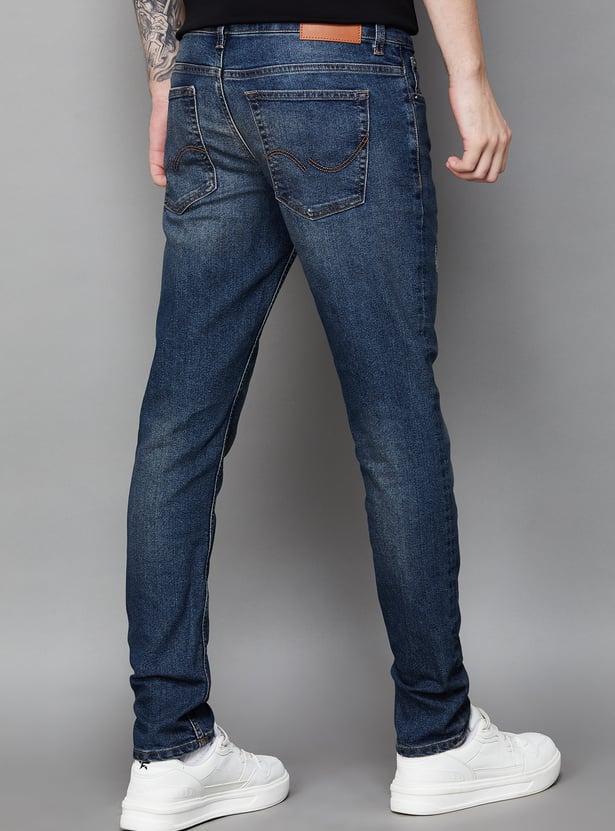 JACK & JONES Distressed Slim Straight Jeans
