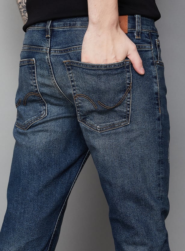 JACK & JONES Distressed Slim Straight Jeans