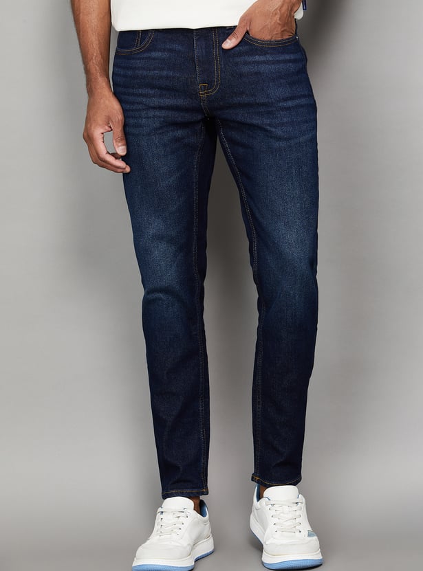 JACK & JONES Solid Slim Straight Jeans