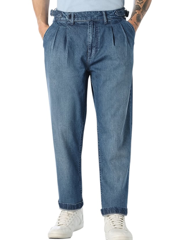 JACK & JONES Washed Mid-Rise Slim Straight Jeans