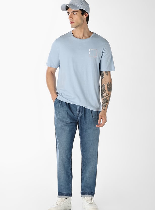 JACK & JONES Washed Mid-Rise Slim Straight Jeans